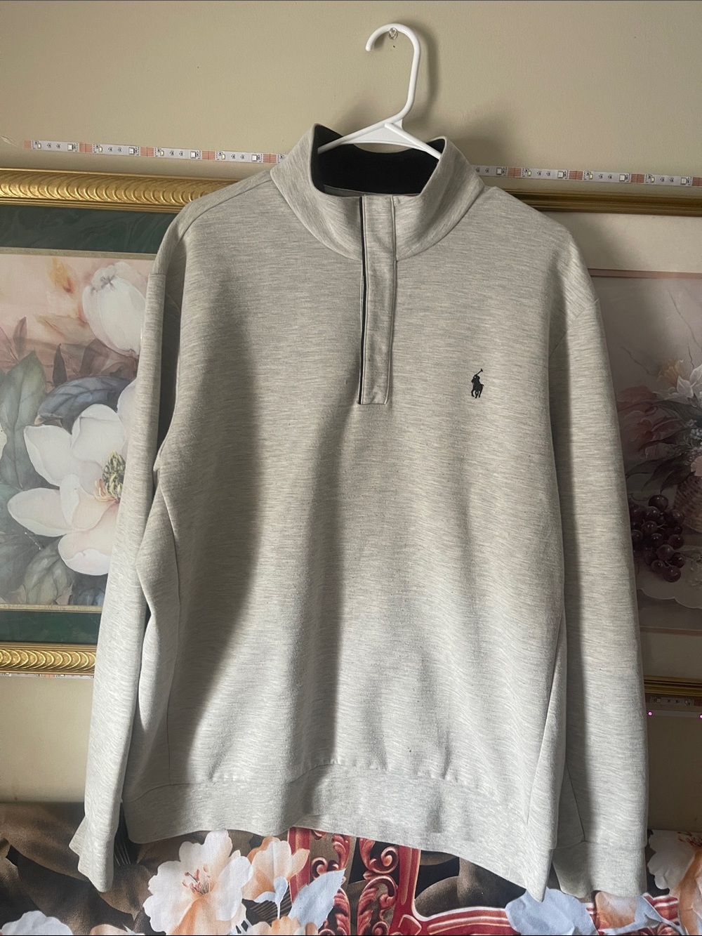 Ralph Lauren Light Heather Gray Mock-Neck Pullover